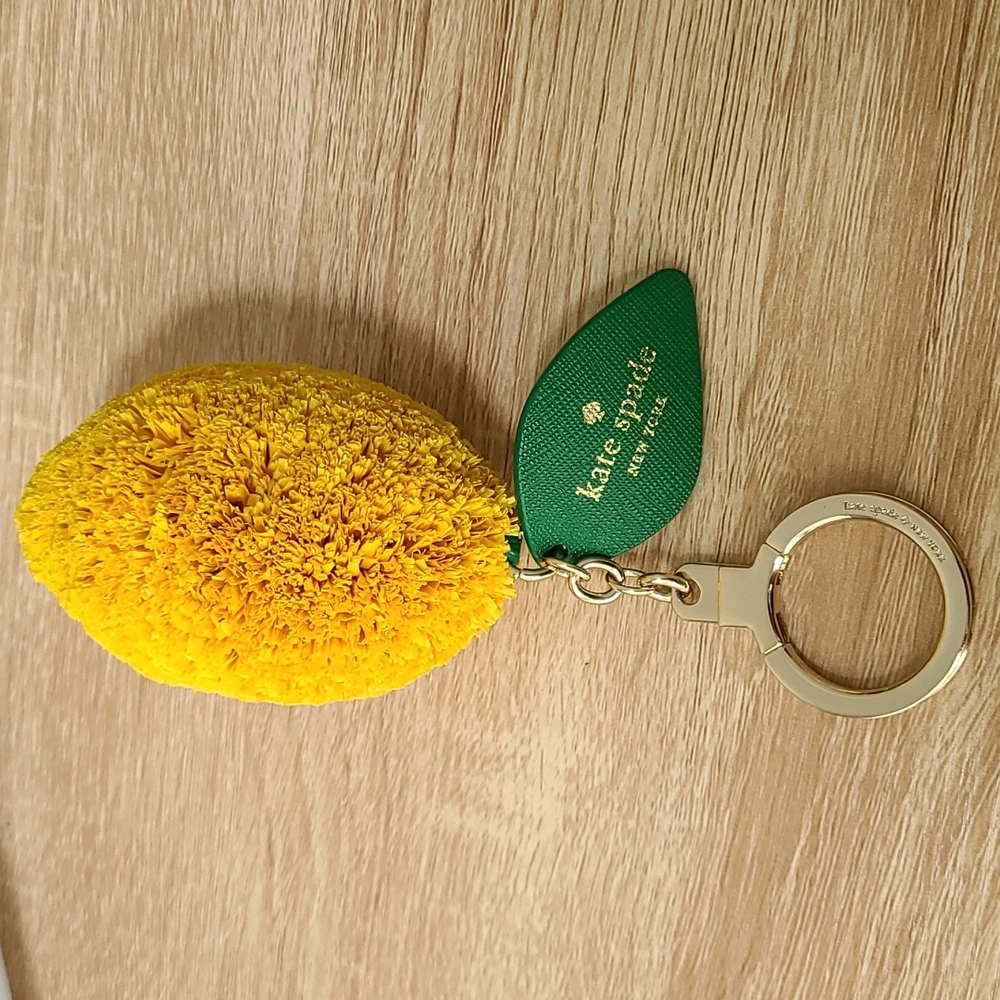 Kate Spade raffia lemon key fob